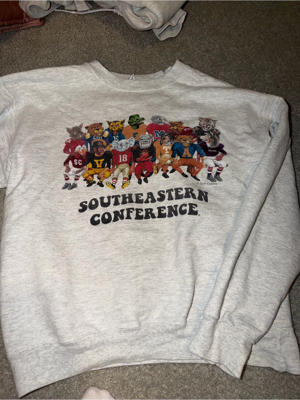Southeastern Conference Mascot Crewneck Sweatshirt - Light Gray